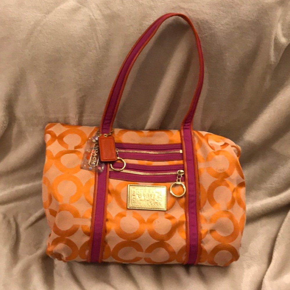 Orange Coach Poppy Shoulder Bag